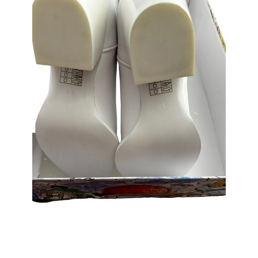 Jeffrey Campbell DAGGET White Leather Mid-Calf Pointed Toe Boots Size 8.5 - Picture 5 of 6